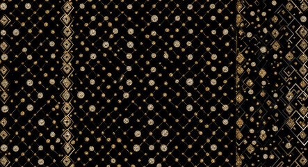 Poster - Elegant gold diamond patterns on a black background for luxury events