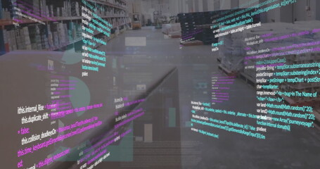 Poster - Image of data processing over warehouse