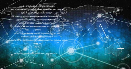 Poster - image of network of connections with spots over world map