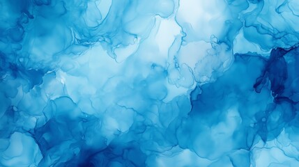 Poster - Vibrant blue alcohol ink blots create a mesmerizing marble texture, ideal for contemporary displays.