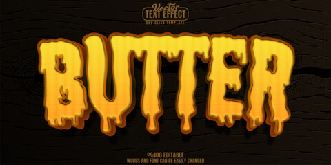 Butter editable text effect, customizable creamy and dairy 3d font style