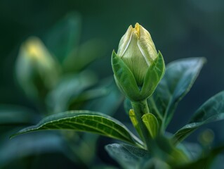 Wall Mural - A Budding Flower in the Greenery