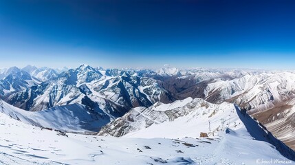 Wall Mural - Panorama_of_winter_mountains_in_Caucasus_regionElbr