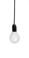 Wall Mural - One light bulb hanging on white background