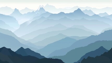 Wall Mural - panoramic_landscape_with_mountain_range