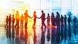 © Berkah - Business people shaking hands; panoramic banner.