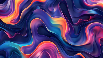 Poster - abstract background with colorful gradient liquid waves