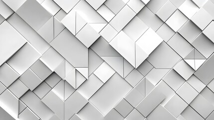 White square pattern. White silver geometric universal background for business presentation . Abstract elegant seamless pattern. Minimalist empty triangular BG. 