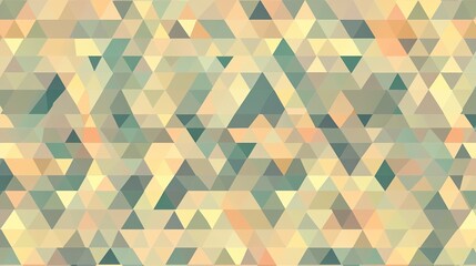 Wall Mural - Abstract Geometric Pattern with Triangles in Beige, Yellow, and Green Tones