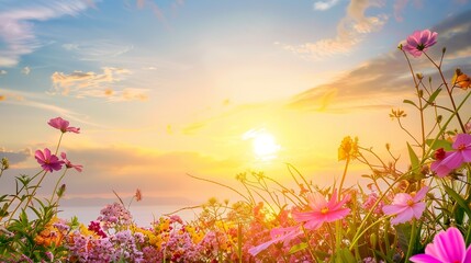 Wall Mural - Spring_Morning_sunset_Ocean_beautiful_nature