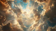 © Thiago - Background of renaissance cloud painting. Renaissance Art. Illustration