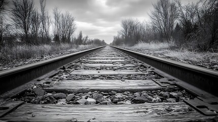 Poster - Railroad Tracks Leading to the Horizon