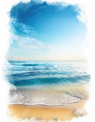 Sticker - Tranquil beach scene with blue sky