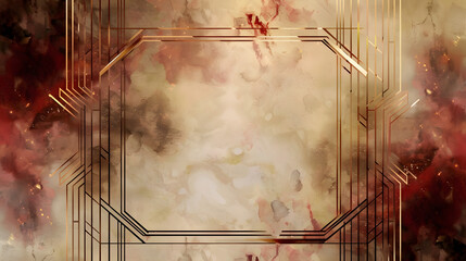 Poster - Art Deco Frame Background watercolor