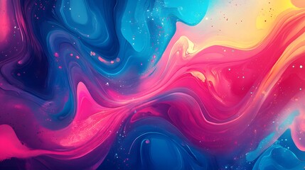 Sticker - Abstract Swirling Liquid Art in Vibrant Colors