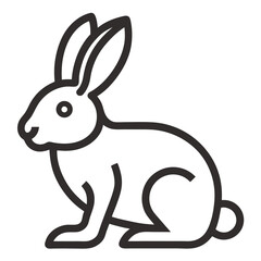 Poster - Rabbit silhouette black line art icon vector illustration