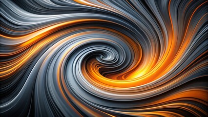 Wall Mural - Abstract Swirling Pattern of Orange and Gray Lines, Forming a Vortex of Color and Depth