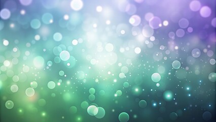 Wall Mural - Abstract Background of Pastel Green, Blue, and Purple Bokeh Lights with White Glows