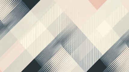 Poster - minimalist background with geometric lines forming clean, symmetrical patterns in soft, muted tones