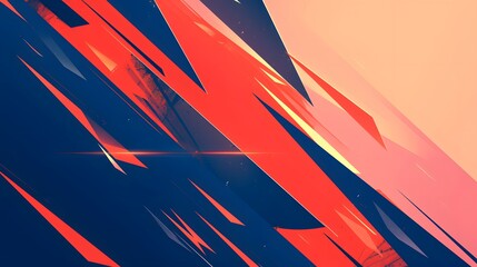 Abstract geometric pattern with red, blue, and orange colors