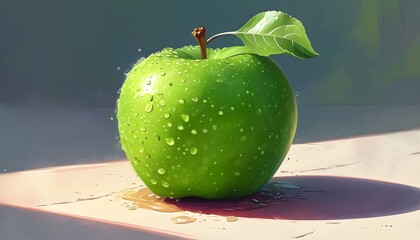 enchanted illustration of a mystical apple radiating vibrant colors and whimsical charm