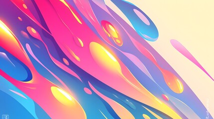 Sticker - Abstract Digital Artwork with Vibrant Colors and Smooth Shapes