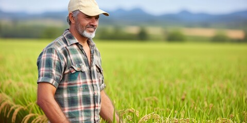 man in a field