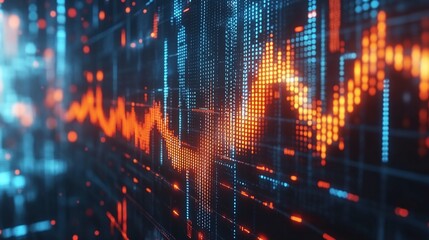 Poster - Abstract digital background depicting stock market trends with vibrant colors and data visualizations.