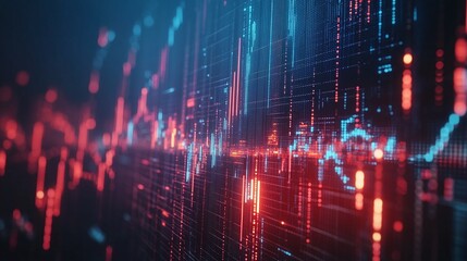 Poster - Abstract digital background with vibrant lines and glowing particles representing data flow and communication.