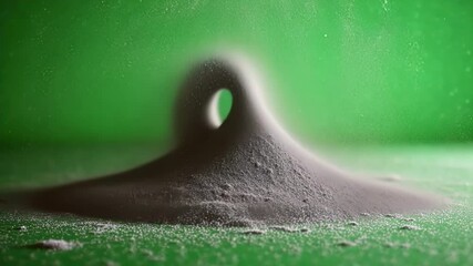 Poster - swirling black and white powder creating a dynamic spiral against a green screen, offering endless p