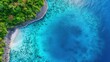 © LazysAI - Aerial View of Turquoise Lagoon and Coral Reef