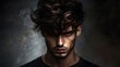 © Apiwat - Men messy textured hairstyle with volume, hyper real, high quality, sharp images, graphic, illustration