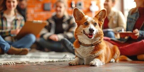 Canvas Print - dog on the porch