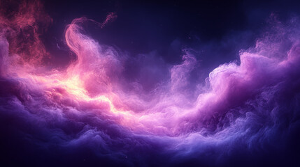 Poster - Abstract image of purple and pink clouds swirling in the sky.