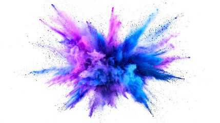 Wall Mural - a bright explosion of purple and blue sparks. the concept of energy and excitement, as if an explosi