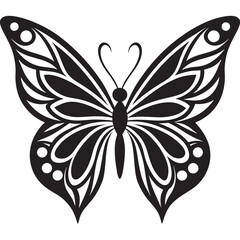 Sticker - Butterfly silhouette vector art