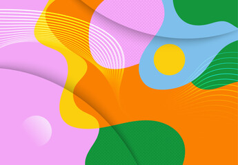 Poster - 4k FULL HD backgrounds and textures with colorful abstract art creations, minimalist design with abstract organic and circle shapes. retro psychedelic style and Groovy hippie 70s 80s 90s background