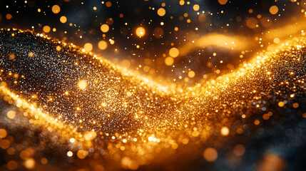 Canvas Print - Shimmering gold glitter creates a magical, festive atmosphere.