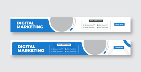 Wall Mural - digital marketing large web banner, social cover template, horizontal web banner or corporate busine