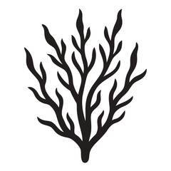 Poster - Seaweed icon silhouette vector illustration line art
