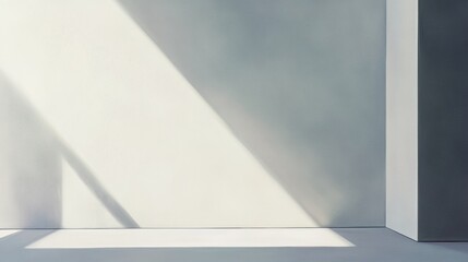 Aufkleber - Minimalist Sunlit Gray Stone Surface with Soft Upward Light Beams