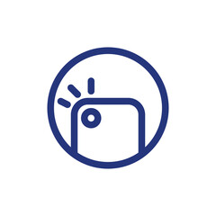 Smartphone icon in blue bold outline style