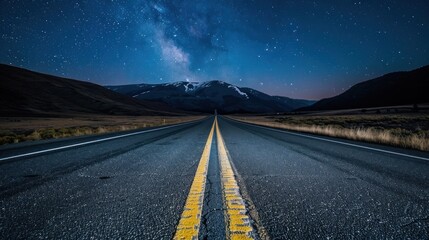 Night Road Under Milky Way