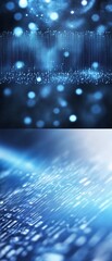 Leinwandbilder - Futuristic Blue Holographic Data Display in Health Technology Style – Abstract Digital Backgrounds