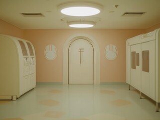 Poster - Futuristic Longevity Clinic Room with High-Tech Medical Devices and Minimalist Design