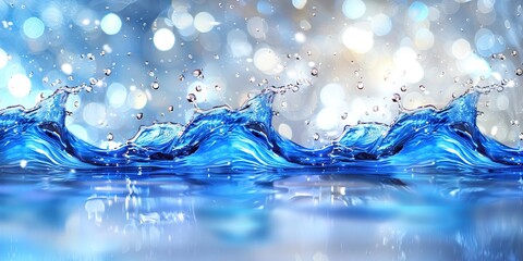 water splash in blue