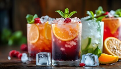 Chilled Beverage with Ice Cubes for Ultimate Refreshment