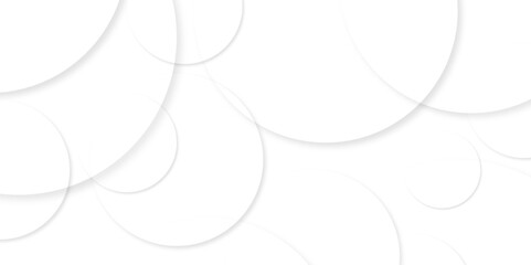 Leinwandbilder - Abstract background with circle white abstract geometric background with soft light white paper circles in design .Gray abstract. Modern design background for report and project presentation template.