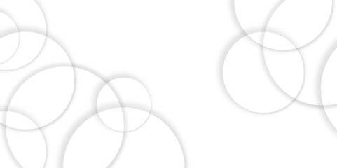 Poster - Abstract background with circle white abstract geometric background with soft light white paper circles in design .Gray abstract. Modern design background for report and project presentation template.