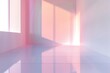 © Vlad - Airy Texture in a Light, Three-Dimensional Room. Empty Pastel Background with Polished Walls and Floors